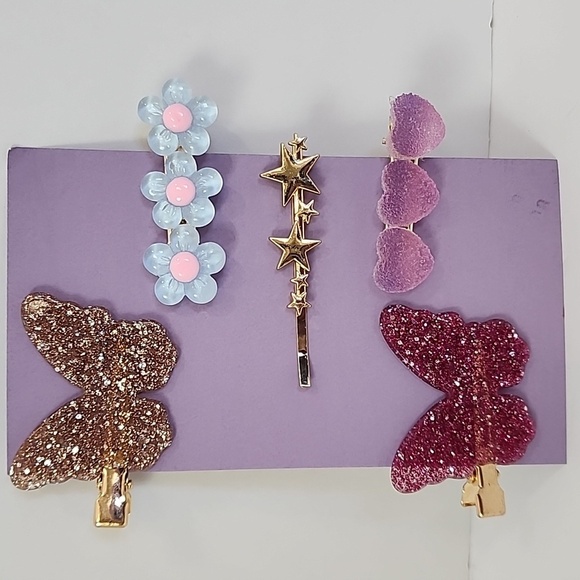 Birthday Card Unicorn + Set of 5x (five) Hair Clips Burgoyne KJS Industries - Picture 3 of 5